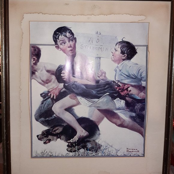 Norman Rockwell Signed Artwork "No Swimming" 1921 - Picture 2 of 7